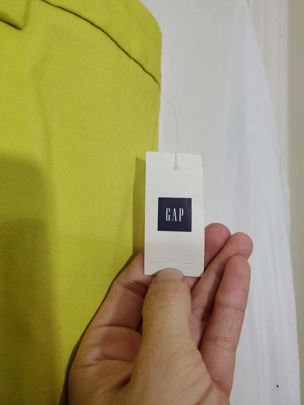 NWT Gap Slim Cropped Pants Women's Size 14 Lime Green Stretch - Picture 2 of 7